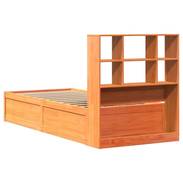 vidaXL Sengeramme uten madrass voksbrun 90x200 cm heltre furu