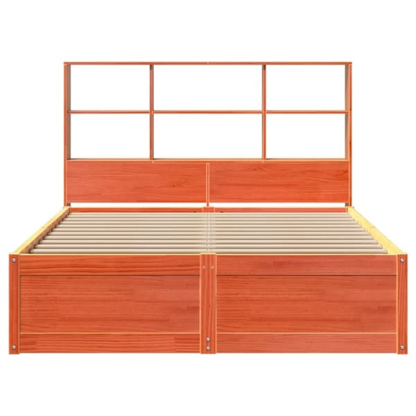 vidaXL Sengeramme uten madrass voksbrun 160x200 cm heltre furu