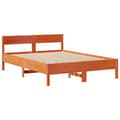 Miniatyrbilde 9 av 11: vidaXL Seng med bokhylle uten madrass voksbrun 120x200 cm heltre furu