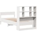 Miniatyrbilde 7 av 11: vidaXL Seng med bokhylle uten madrass hvit 90x190 cm heltre furu