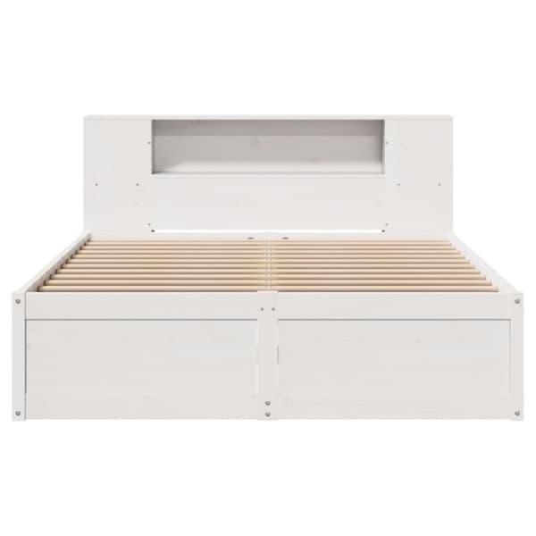 vidaXL sengeramme uden madras 140x190 cm massivt fyrretræ hvid