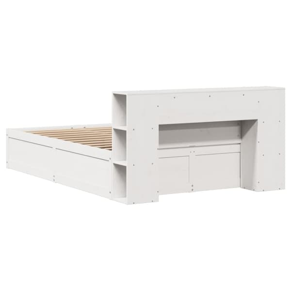 vidaXL sengeramme uden madras 140x190 cm massivt fyrretræ hvid