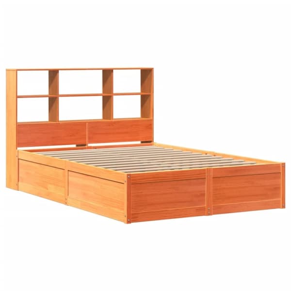 vidaXL sengeramme uden madras 120x200 cm massivt fyrretræ gyldenbrun