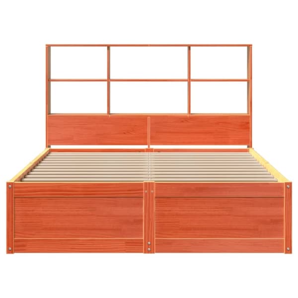 vidaXL sengeramme uden madras 120x200 cm massivt fyrretræ gyldenbrun