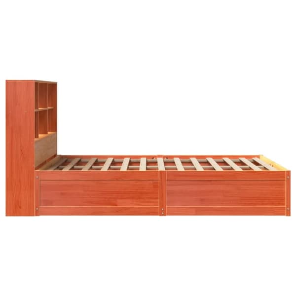 vidaXL sengeramme uden madras 120x200 cm massivt fyrretræ gyldenbrun