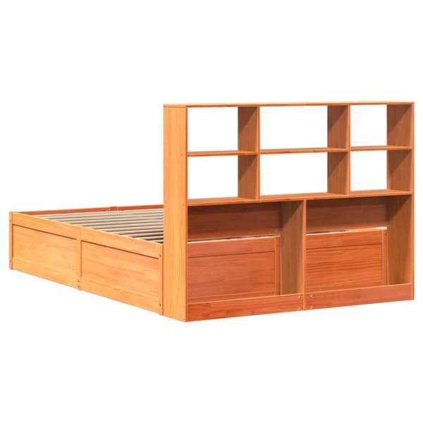 vidaXL sengeramme uden madras 120x200 cm massivt fyrretræ gyldenbrun