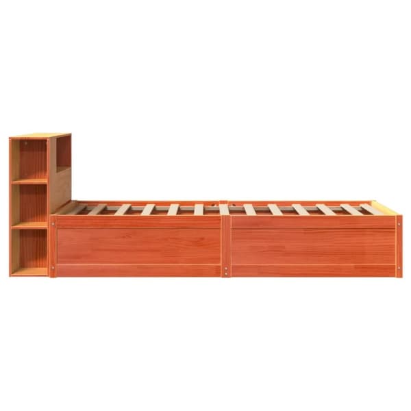 vidaXL Sengeramme uten madrass voksbrun 90x200 cm heltre furu