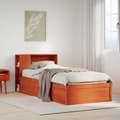 Miniatyrbilde 2 av 11: vidaXL Sengeramme uten madrass voksbrun 90x200 cm heltre furu