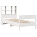 Miniatyrbilde 4 av 11: vidaXL Seng med bokhylle uten madrass hvit 90x200 cm heltre furu