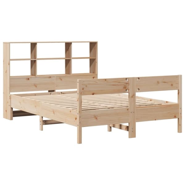 vidaXL seng med reol uden madras 135x190 cm massivt fyrretræ