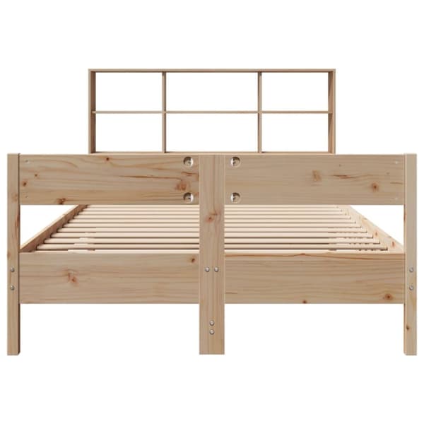 vidaXL seng med reol uden madras 135x190 cm massivt fyrretræ