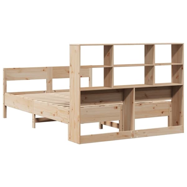 vidaXL seng med reol uden madras 135x190 cm massivt fyrretræ