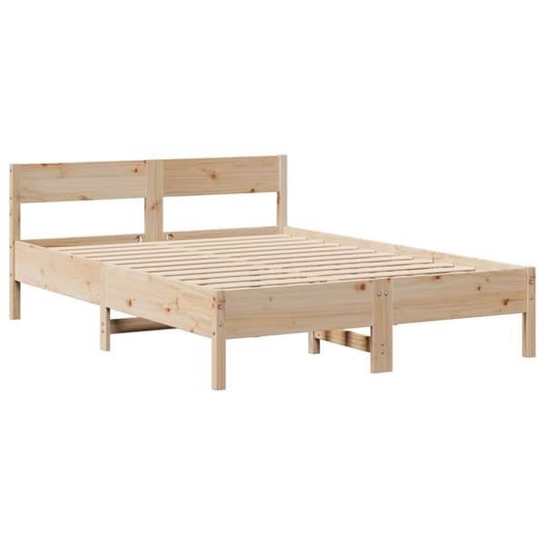 vidaXL seng med reol uden madras 135x190 cm massivt fyrretræ
