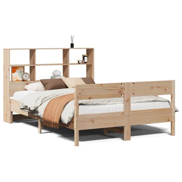 vidaXL seng med reol uden madras 135x190 cm massivt fyrretræ