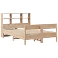 Miniatyrbilde 4 av 11: vidaXL Seng med bokhylle uten madrass 135x190 cm heltre furu