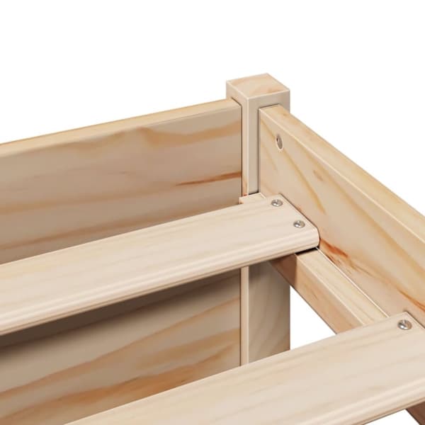 vidaXL Seng med bokhylle uten madrass 135x190 cm heltre furu