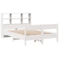 Miniatyrbilde 4 av 11: vidaXL Seng med bokhylle uten madrass hvit 160x200 cm heltre furu