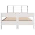 Miniatyrbilde 5 av 11: vidaXL Seng med bokhylle uten madrass hvit 160x200 cm heltre furu