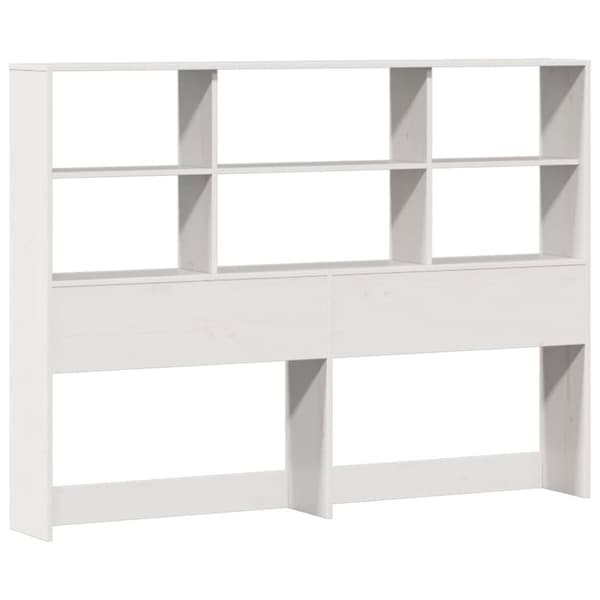 vidaXL Seng med bokhylle uten madrass hvit 160x200 cm heltre furu