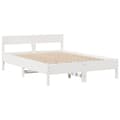 Miniatyrbilde 9 av 11: vidaXL Seng med bokhylle uten madrass hvit 160x200 cm heltre furu