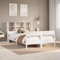 Miniatyrbilde 2 av 11: vidaXL Seng med bokhylle uten madrass hvit 160x200 cm heltre furu