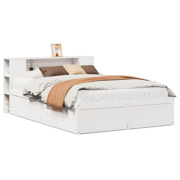 vidaXL sengeramme uden madras 140x200 cm massivt fyrretræ hvid