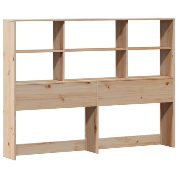 vidaXL Seng med bokhylle uten madrass 140x190 cm heltre furu