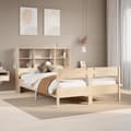 Miniatyrbilde 2 av 11: vidaXL Seng med bokhylle uten madrass 140x190 cm heltre furu