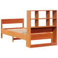 Miniatyrbilde 7 av 11: vidaXL Seng med bokhylle uten madrass voksbrun 75x190 cm heltre furu