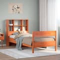 Miniatyrbilde 2 av 11: vidaXL Seng med bokhylle uten madrass voksbrun 75x190 cm heltre furu