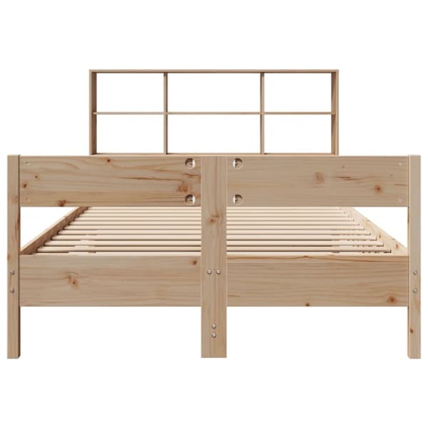 vidaXL Seng med bokhylle uten madrass 160x200 cm heltre furu