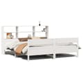 Miniatyrbilde 3 av 11: vidaXL Seng med bokhylle uten madrass hvit 200x200 cm heltre furu
