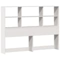 Miniatyrbilde 8 av 11: vidaXL Seng med bokhylle uten madrass hvit 200x200 cm heltre furu