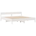 Miniatyrbilde 9 av 11: vidaXL Seng med bokhylle uten madrass hvit 200x200 cm heltre furu