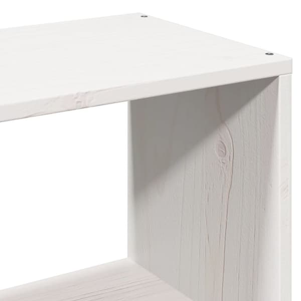vidaXL Seng med bokhylle uten madrass hvit 200x200 cm heltre furu