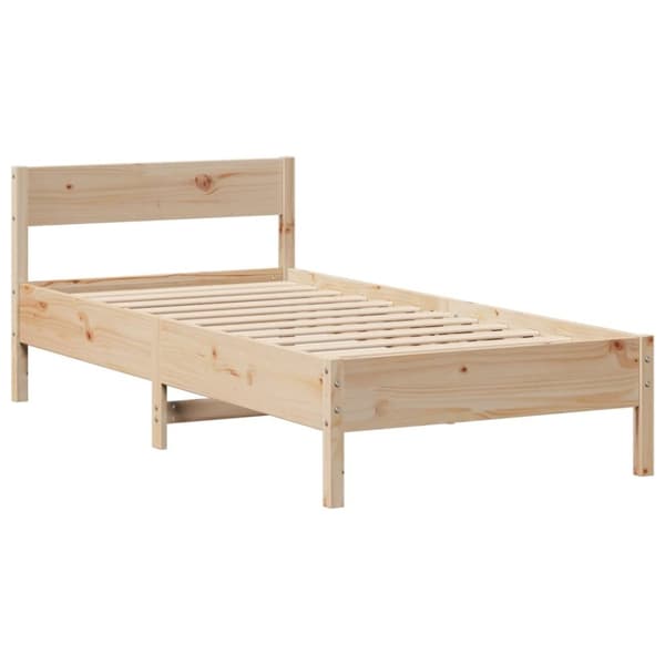 vidaXL Seng med bokhylle uten madrass 90x200 cm heltre furu
