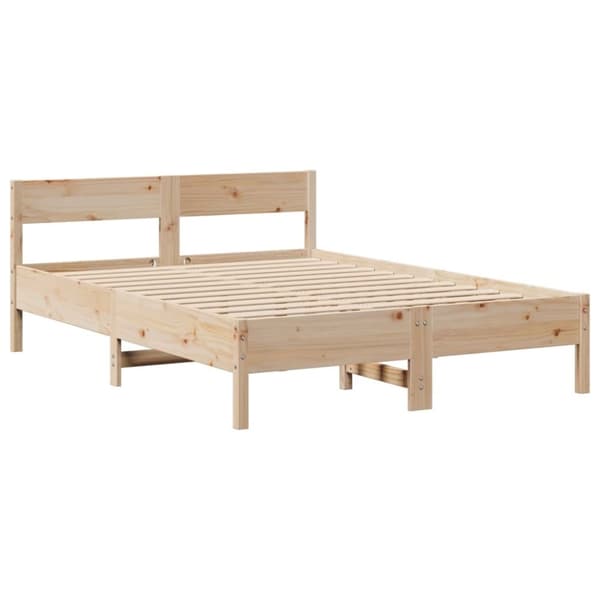 vidaXL Seng med bokhylle uten madrass 120x200 cm heltre furu