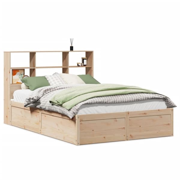 vidaXL Sängram utan madrass 140x190 cm massiv furu