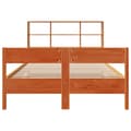 Miniatyrbilde 5 av 11: vidaXL Seng med bokhylle uten madrass voksbrun 140x200 cm heltre furu