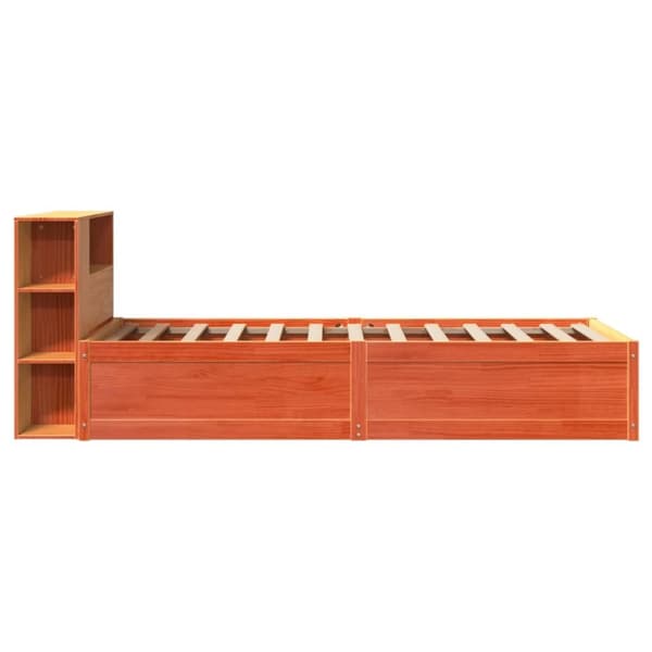 vidaXL Sengeramme uten madrass voksbrun 100x200 cm heltre furu
