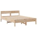 Miniatyrbilde 9 av 11: vidaXL Seng med bokhylle uten madrass 140x200 cm heltre furu