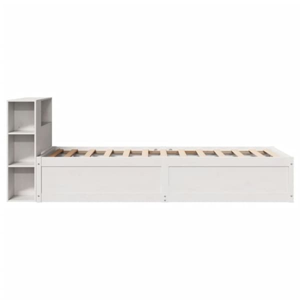 vidaXL Sängynrunko ilman patjaa valkoinen 90x190 cm täysi mänty