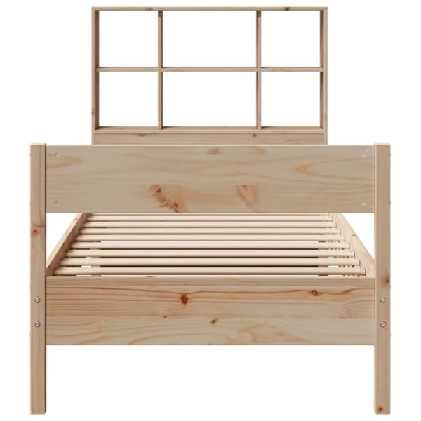 vidaXL seng med reol uden madras 100x200 cm massivt fyrretræ