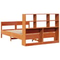 Miniatyrbilde 7 av 11: vidaXL Seng med bokhylle uten madrass voksbrun 135x190 cm heltre furu