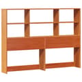 Miniatyrbilde 8 av 11: vidaXL Seng med bokhylle uten madrass voksbrun 135x190 cm heltre furu