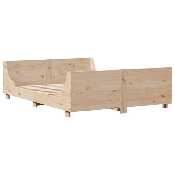 vidaXL Sängram utan madrass 140x190 cm massiv furu