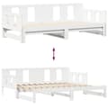 Miniatyrbilde 9 av 11: vidaXL Uttrekkbar dagseng med skuffer uten madrass hvit 90x200 cm