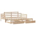 Miniatyrbillede 4 af 11: vidaXL daybed med udtræk og skuffer uden madras 80x200 cm