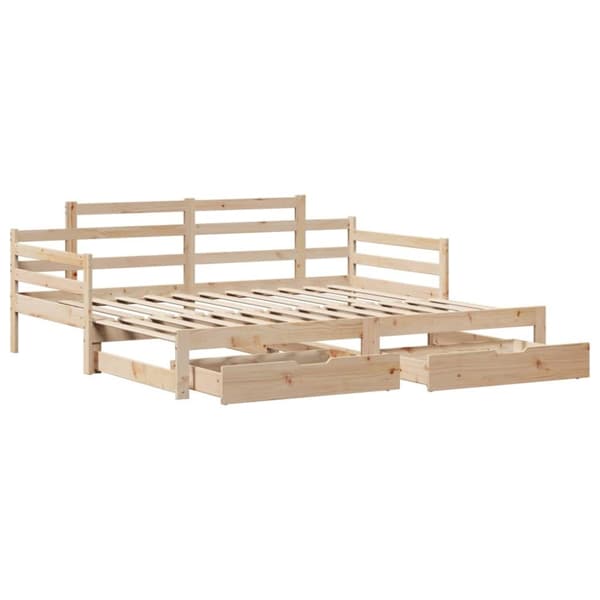 vidaXL daybed med udtræk og skuffer uden madras 80x200 cm