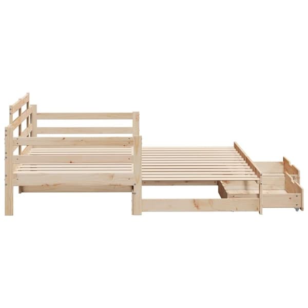 vidaXL daybed med udtræk og skuffer uden madras 80x200 cm